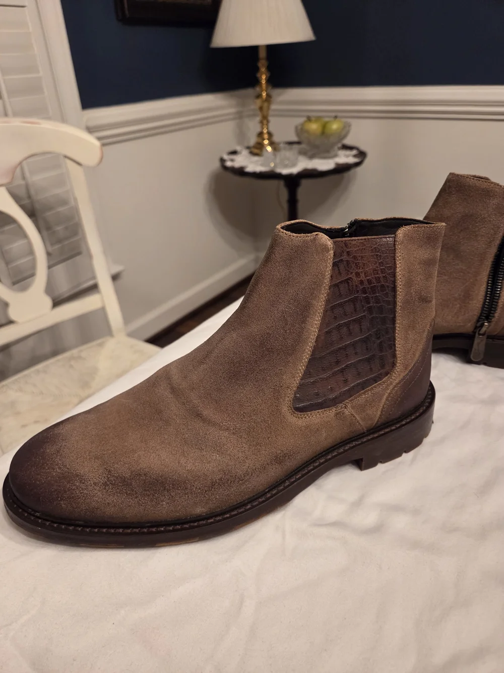 Martin Dingman McKinley Suede Zip Boots. French Roast. Size 9.5M. Camo Lug